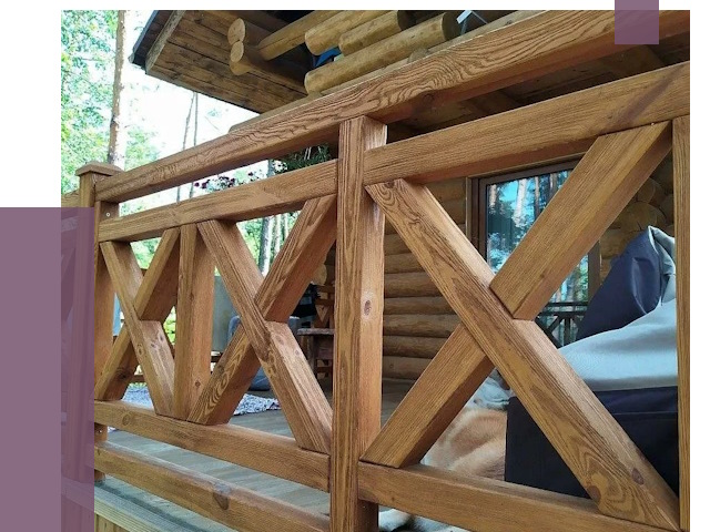 Деревянные перила под ключ в Железногорске от 7666 руб. 