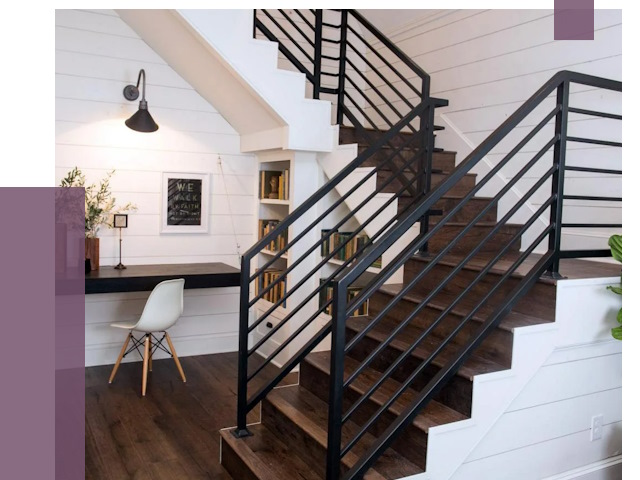 Перила для лестницы в доме в Железногорске от 7410 руб. — ПРОЛЁТ-Жлк