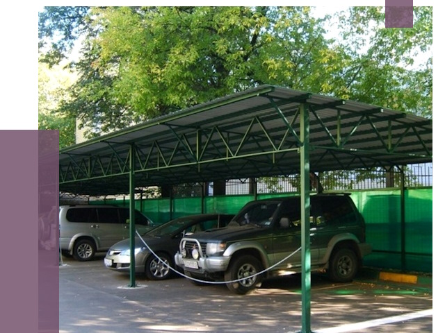 Навесы для парковки в Железногорске от 80235 руб. заказать | ПРОЛЁТ-Жлк
