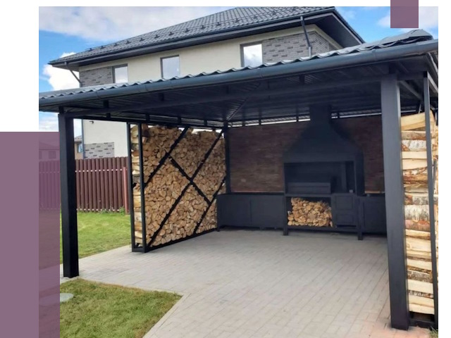 Навесы для барбекю в Железногорске от 12725 руб. под ключ | ПРОЛЁТ-Жлк