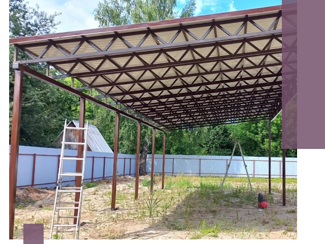 Односкатные навесы под ключ в Железногорске — изготовление и монтаж