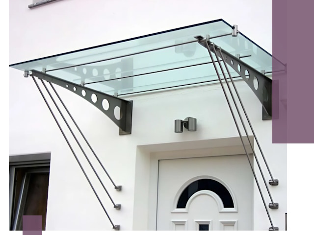 Козырьки над входом под ключ в Железногорске — изготовление и монтаж
