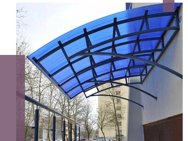 Козырьки из поликарбоната в Железногорске от 4293 руб. под ключ | ПРОЛЁТ-Жлк