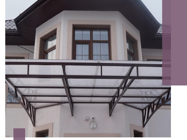 Козырьки из поликарбоната под ключ в Железногорске