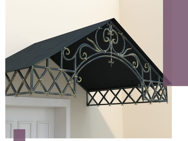 Двускатные металлические козырьки под ключ в Железногорске